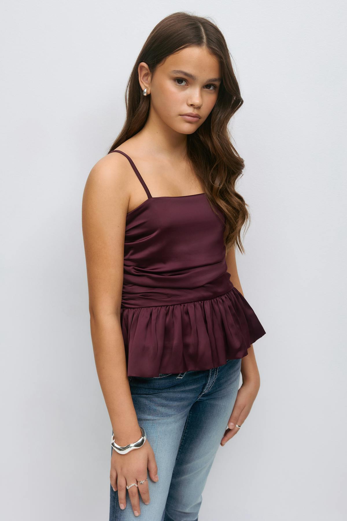 Y ruched satin top