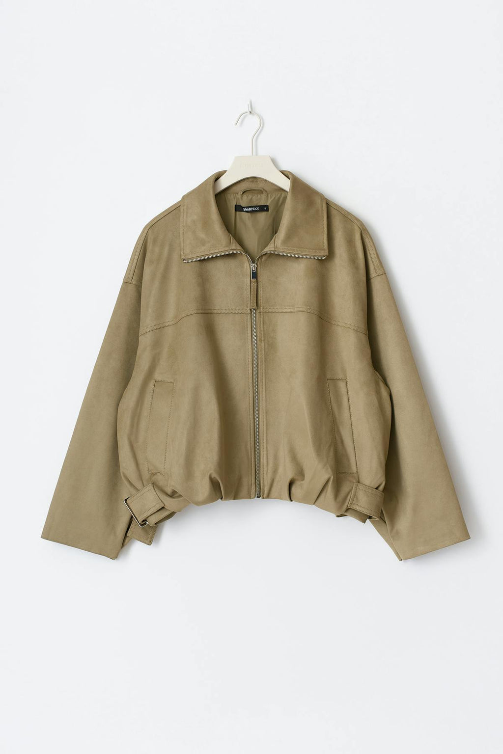 Faux suede high neck jacket