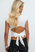14+ open back tie top