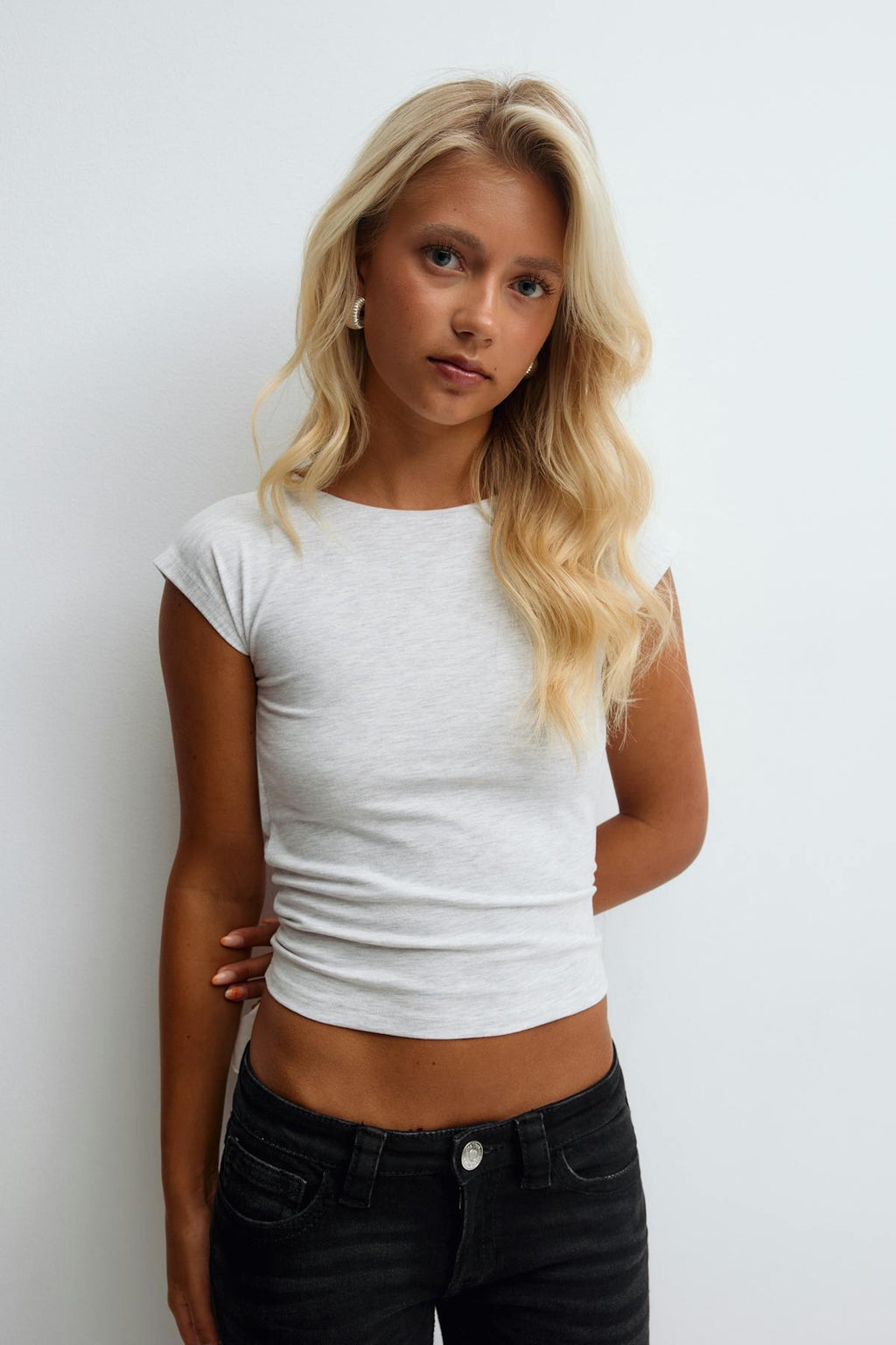 14+ open back tie top