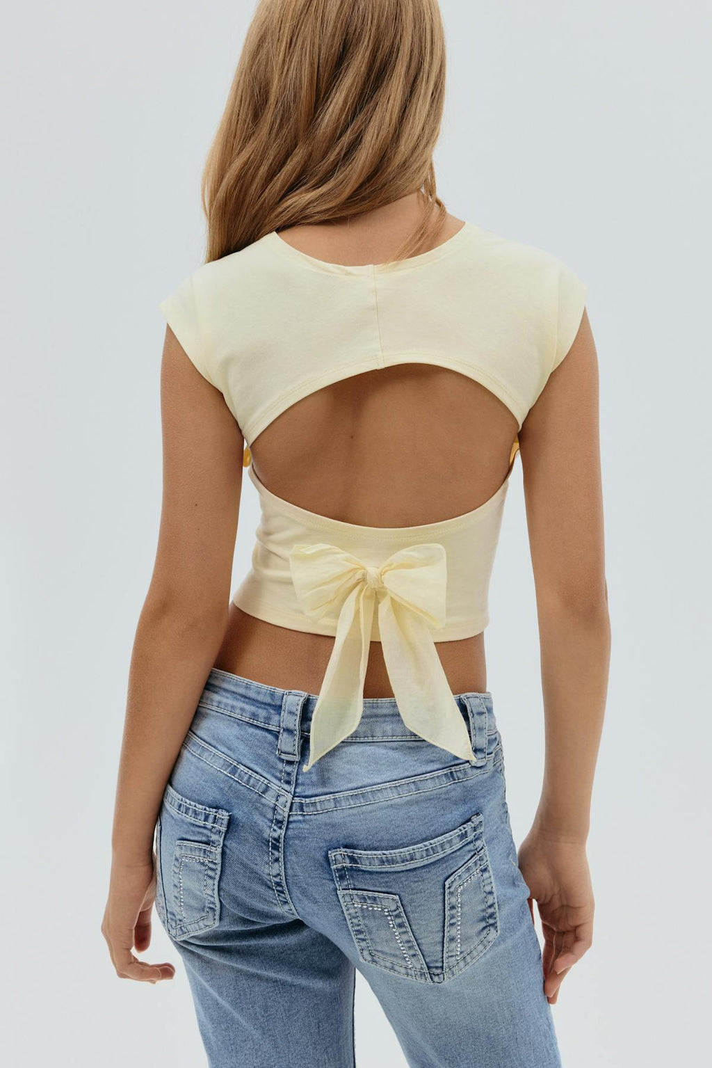 Y open back tie top