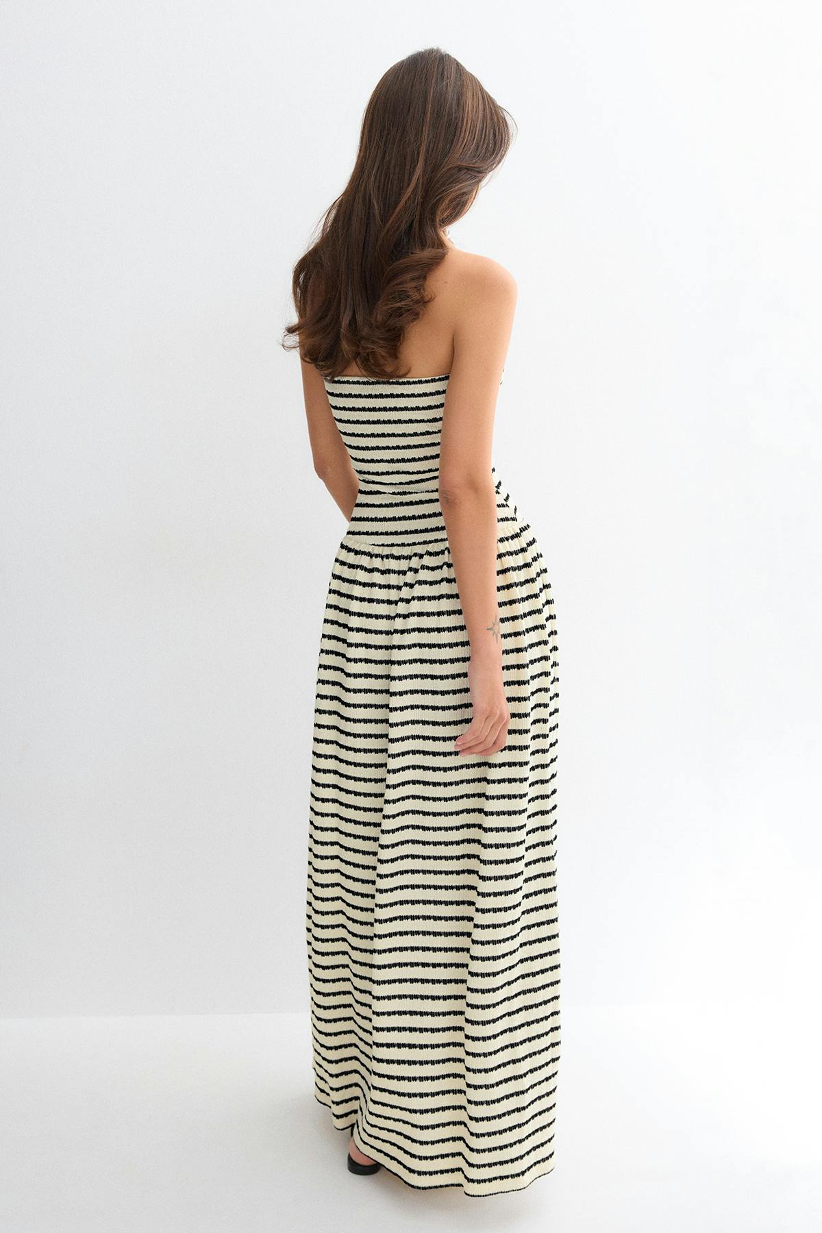 Dropped waist bandeau dress