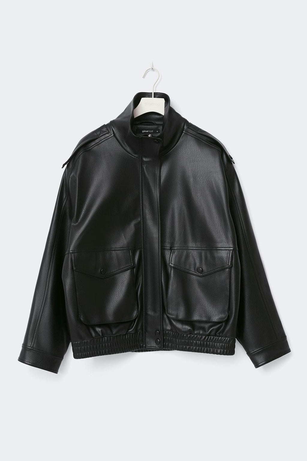 High neck pu jacket