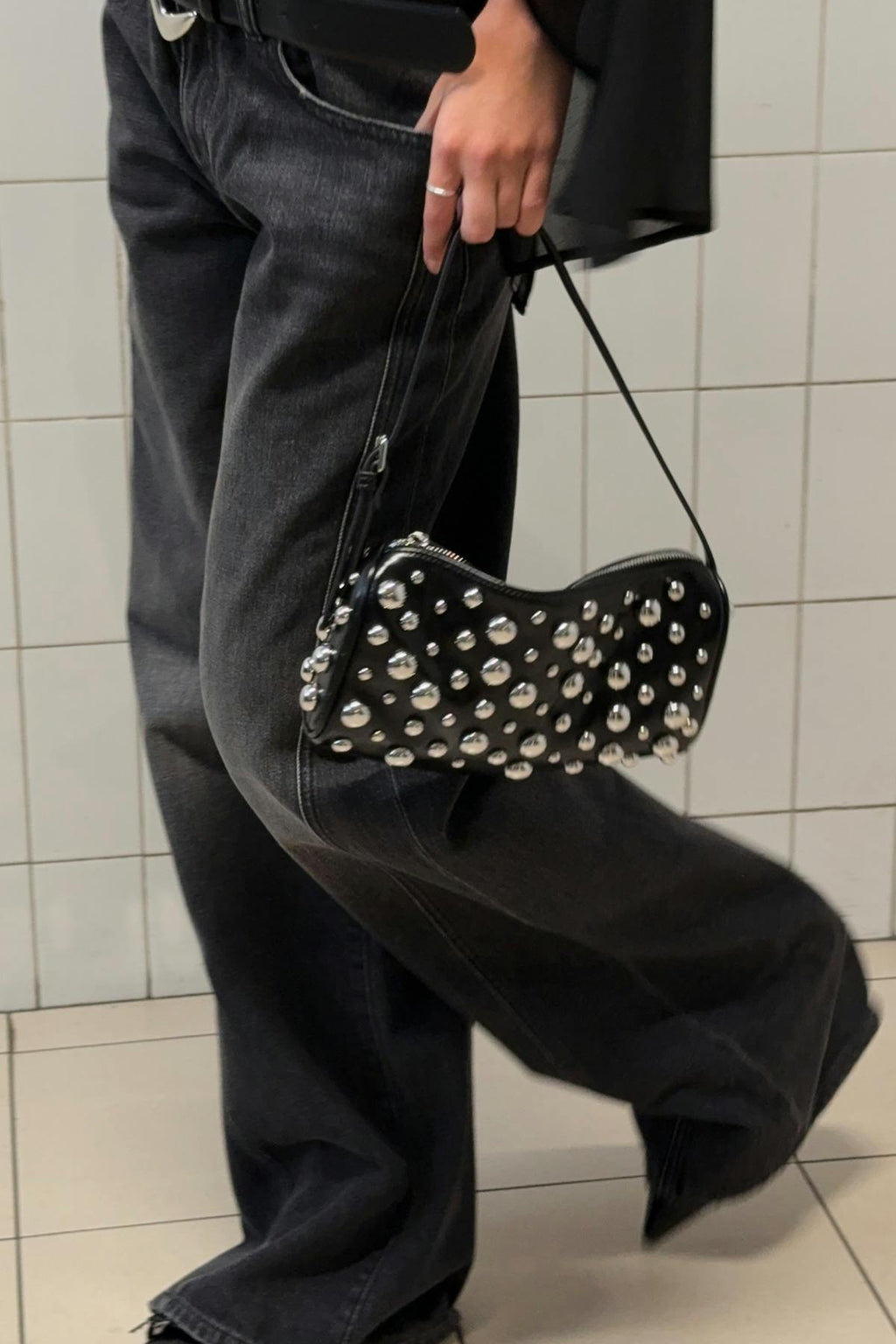 Studded shoulder bag