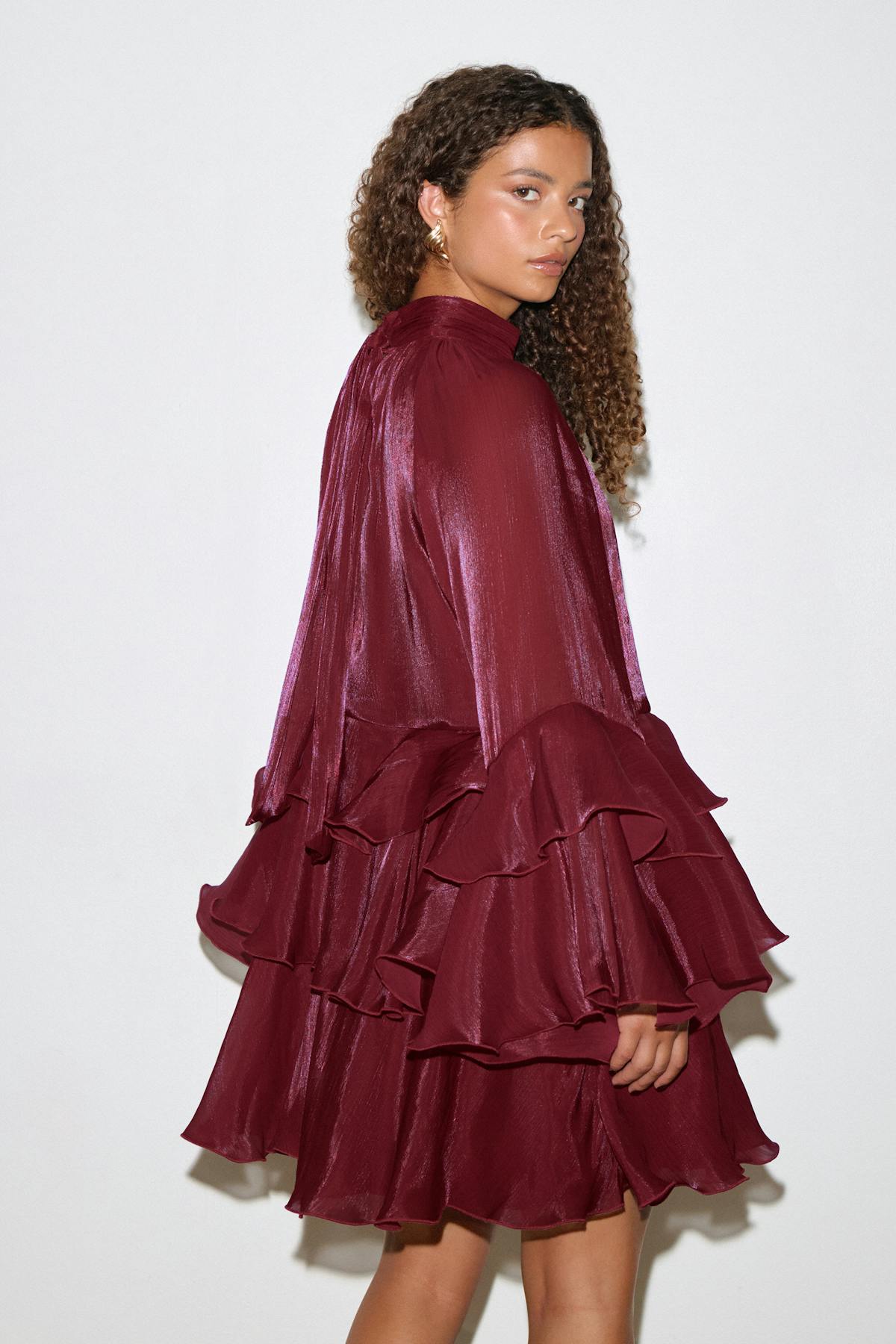 Flowy frill mini dress