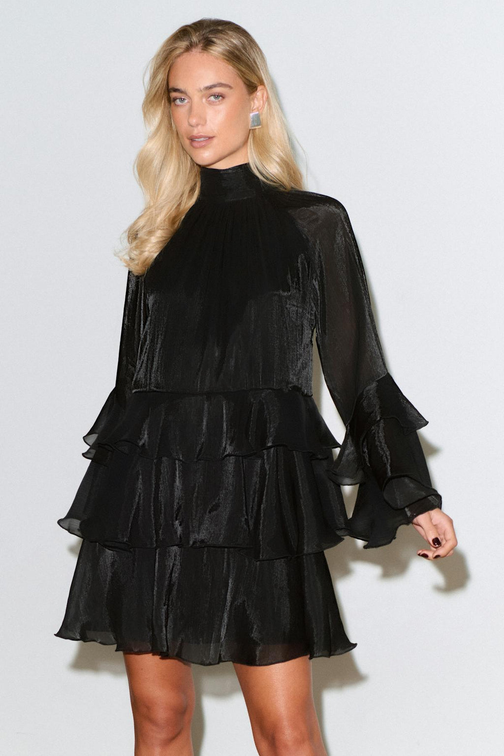 Flowy frill mini dress