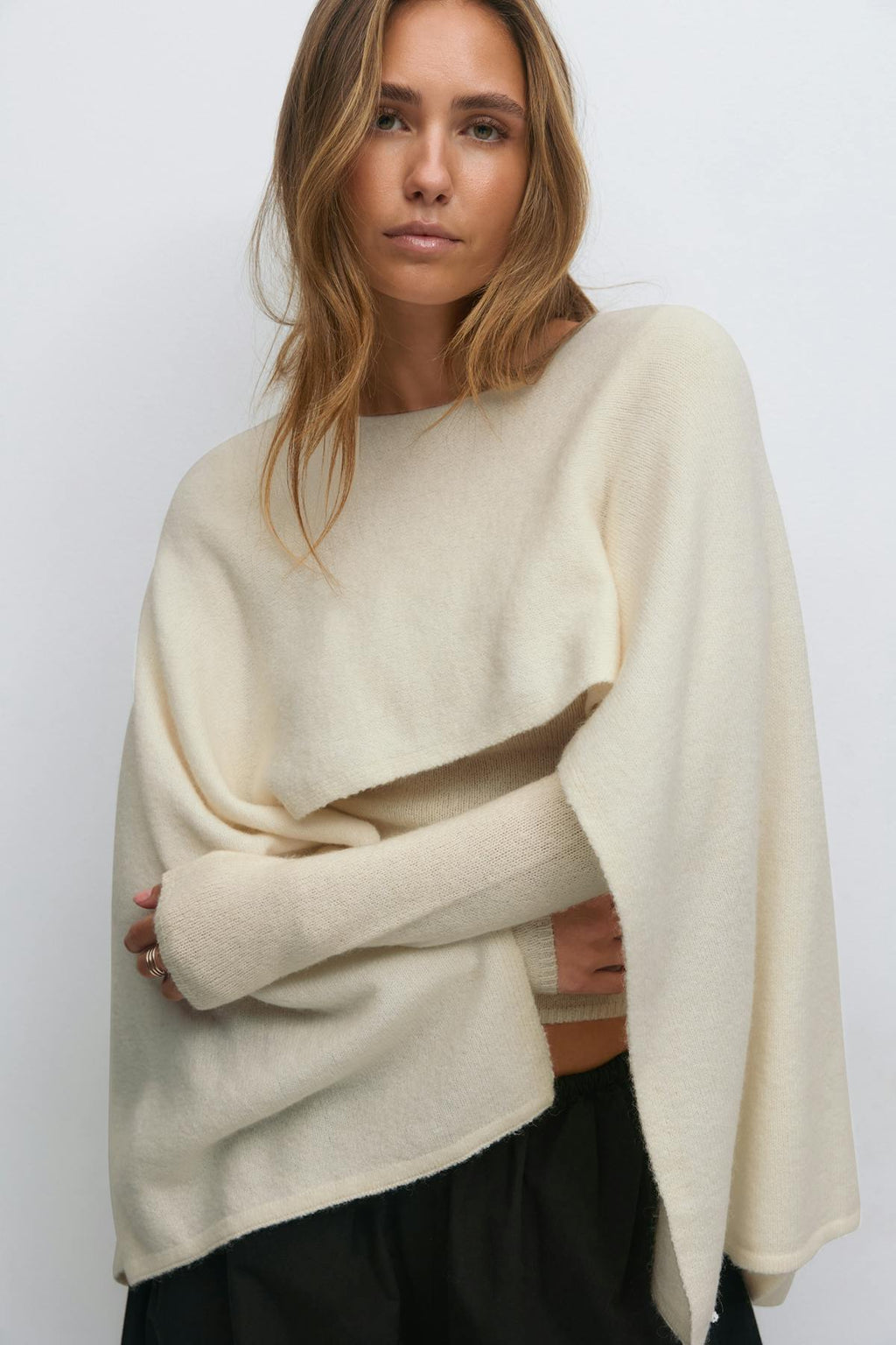 Knitted cape top