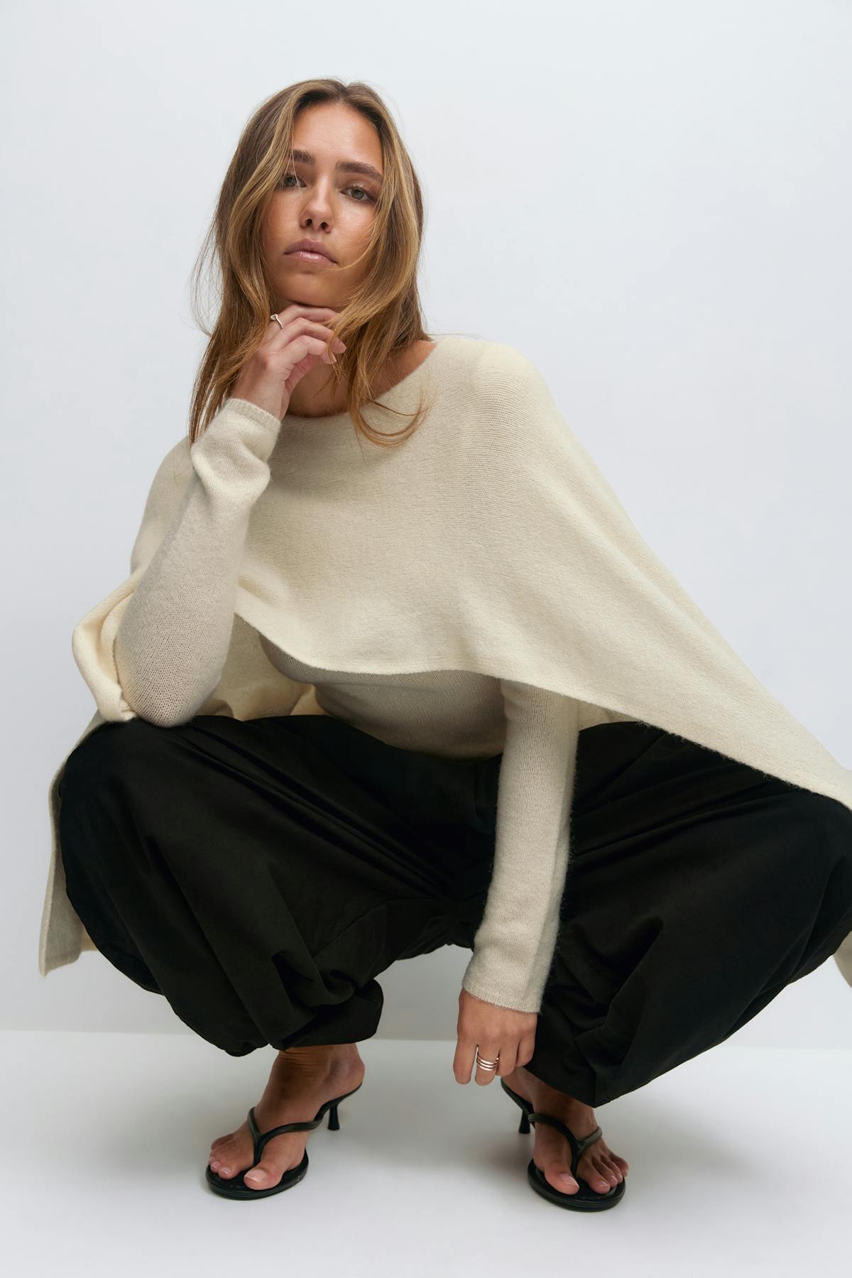 Knitted cape top
