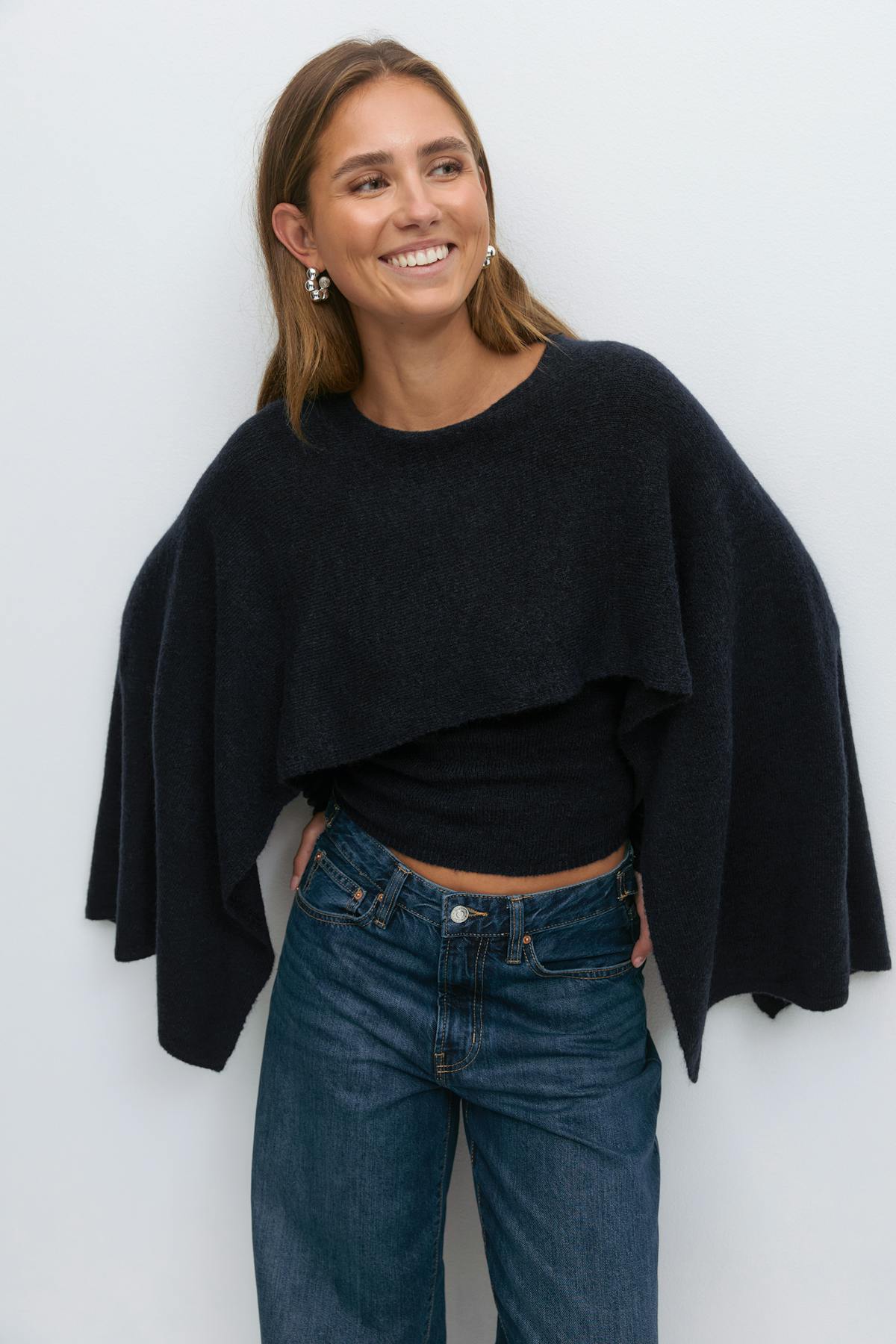 Knitted cape top