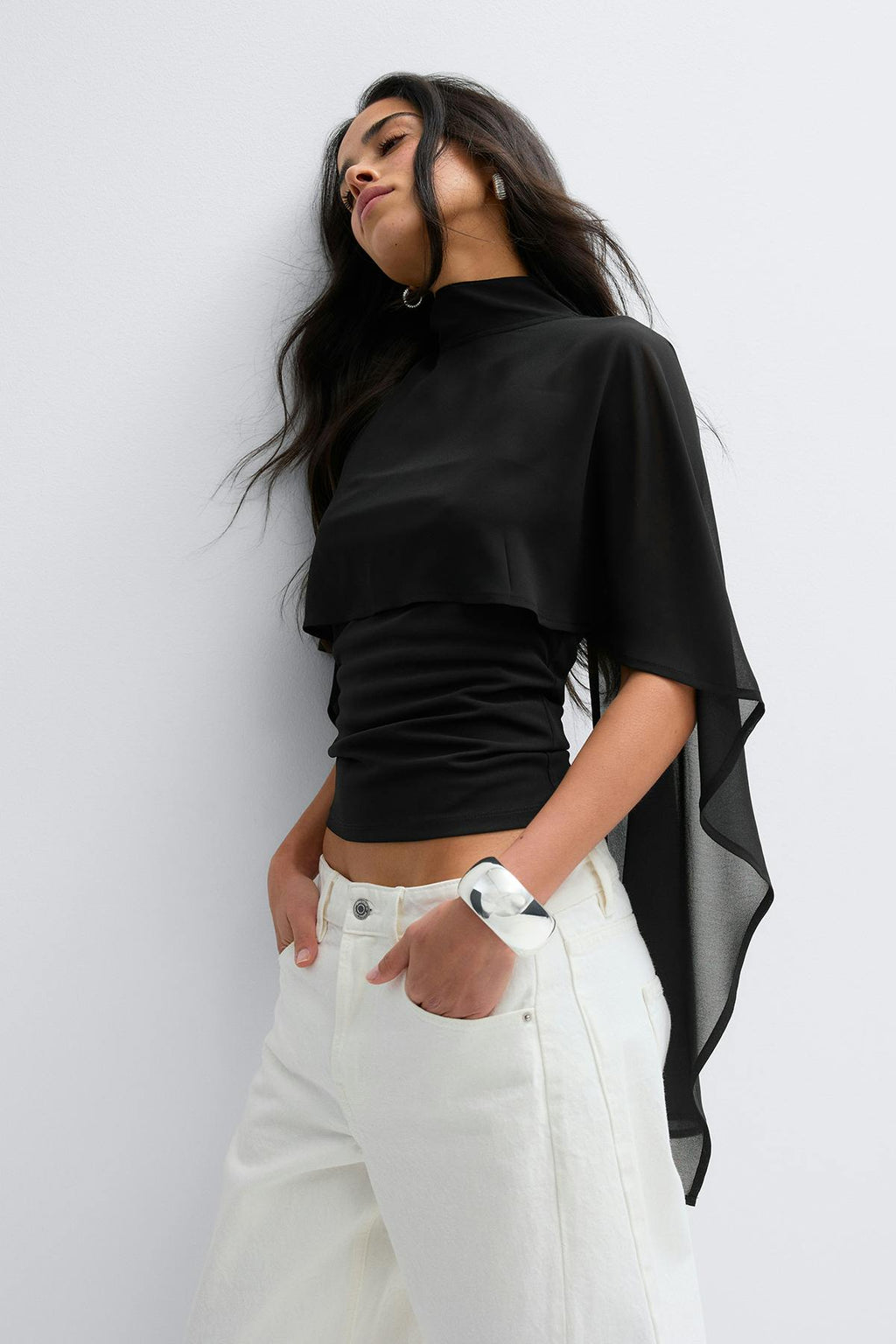 Chiffon cape top