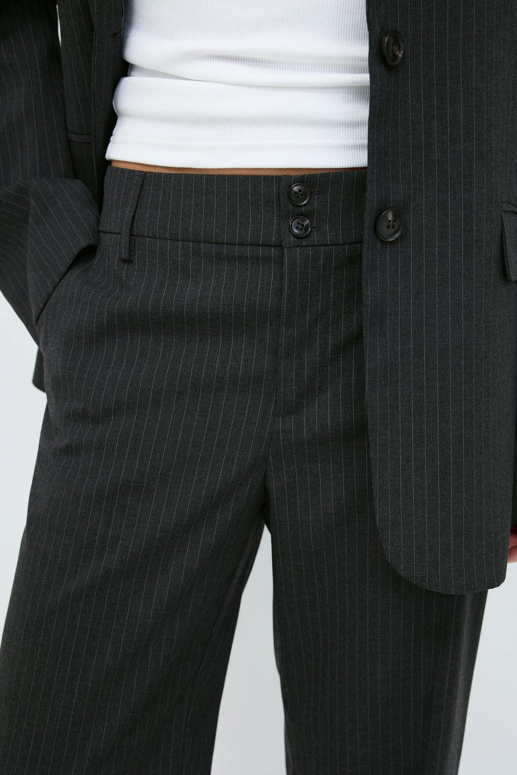 Mid waist straight trousers