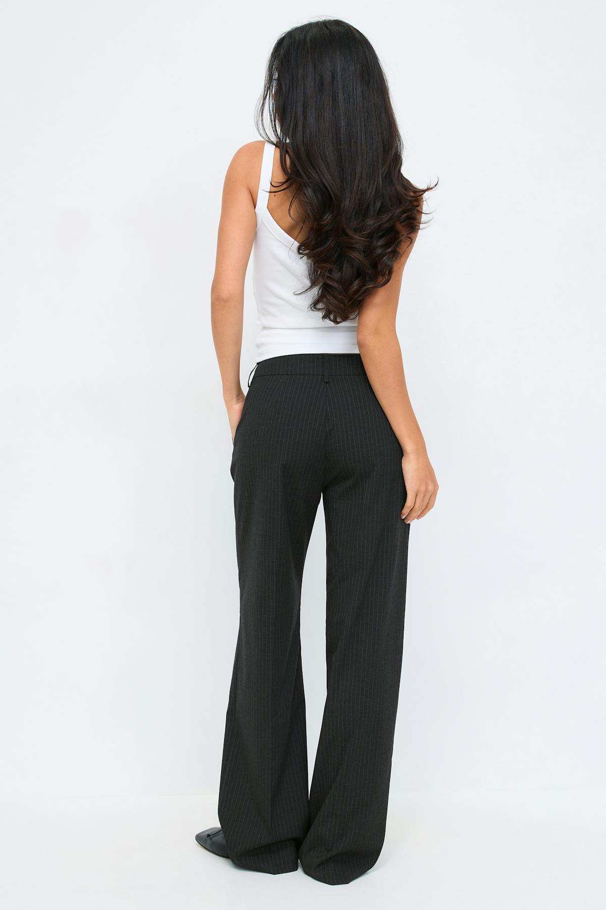 Mid waist straight trousers