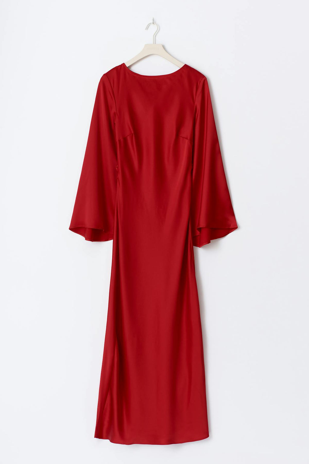 Satin wide sleeve maxi dress