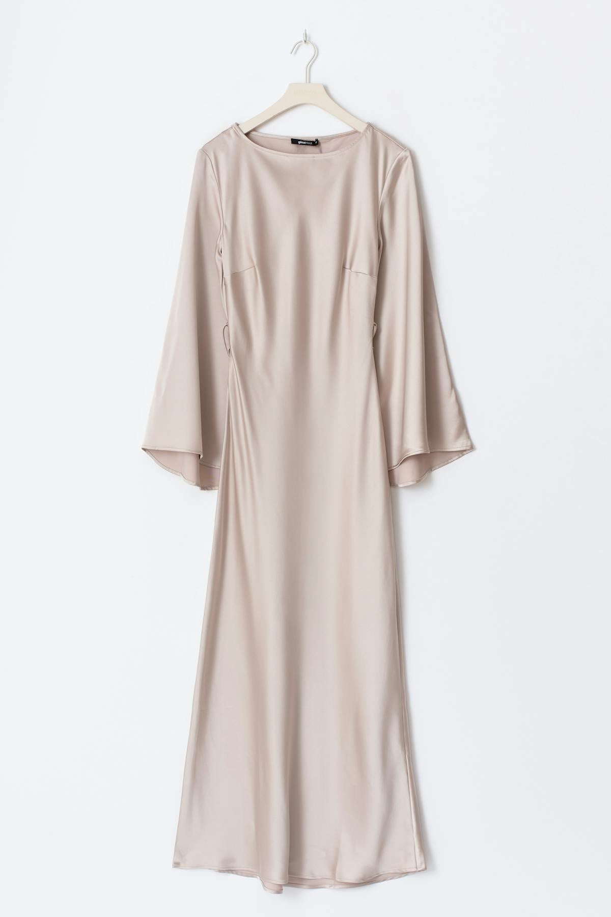 Satin wide sleeve maxi dress
