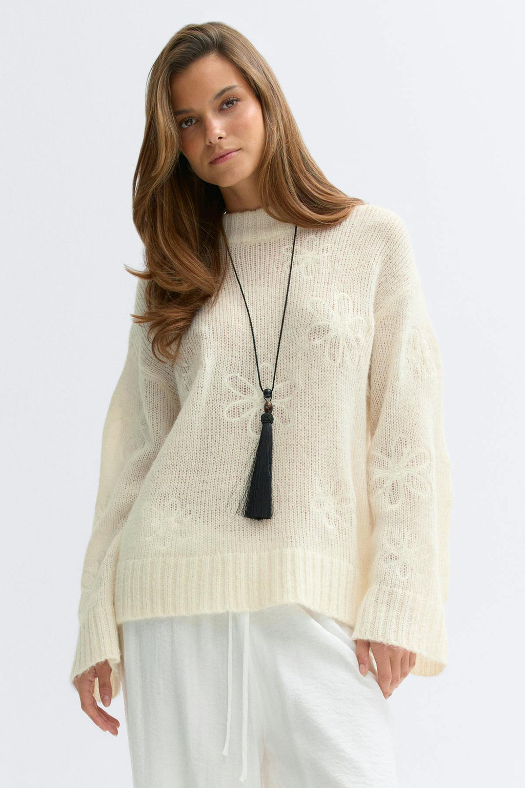 Jacquard knitted sweater
