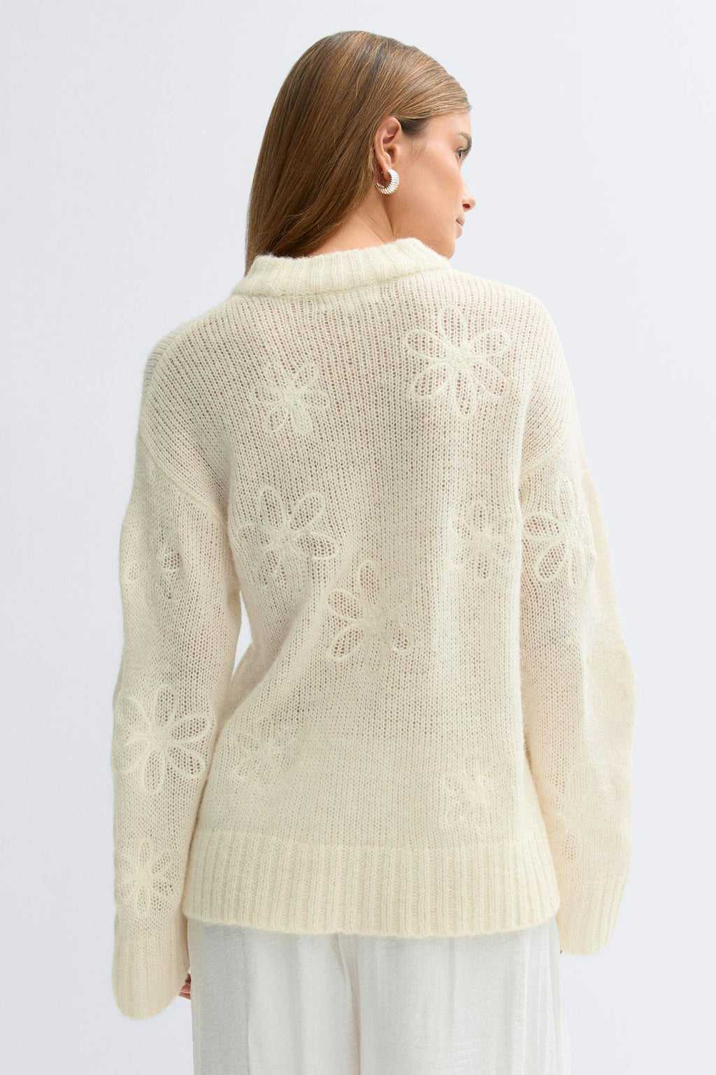 Jacquard knitted sweater