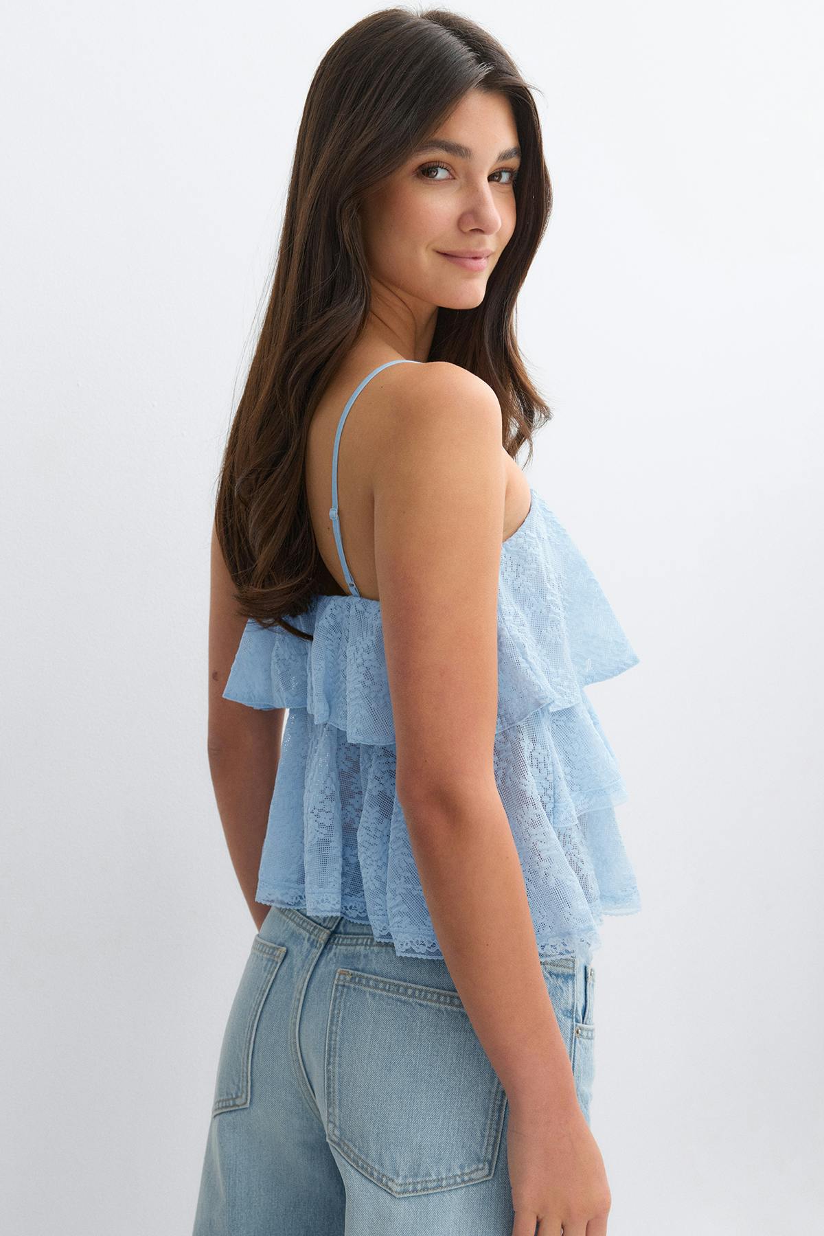 Lace frill singlet