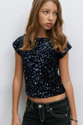 Y sequin top
