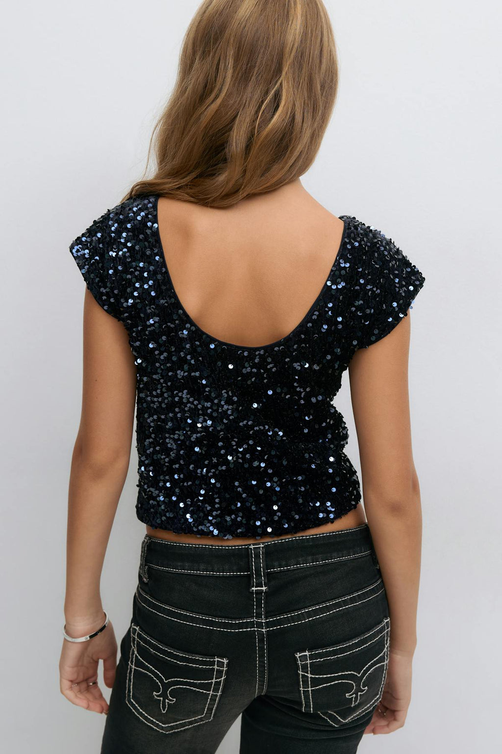 Y sequin top
