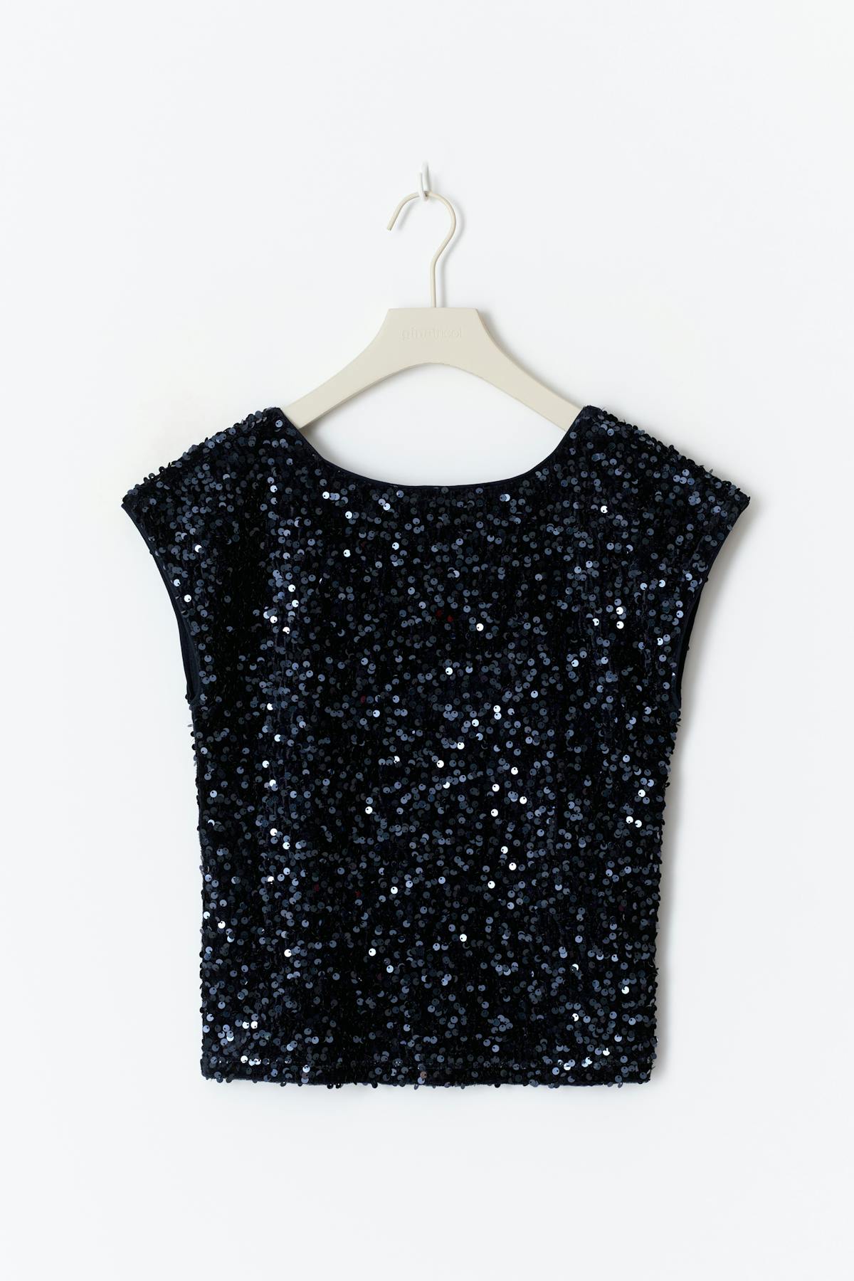 Y sequin top