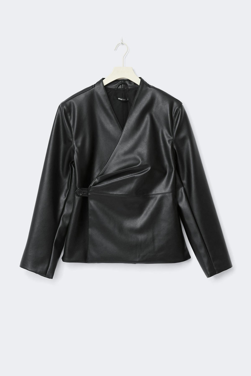 Pu wrap blazer
