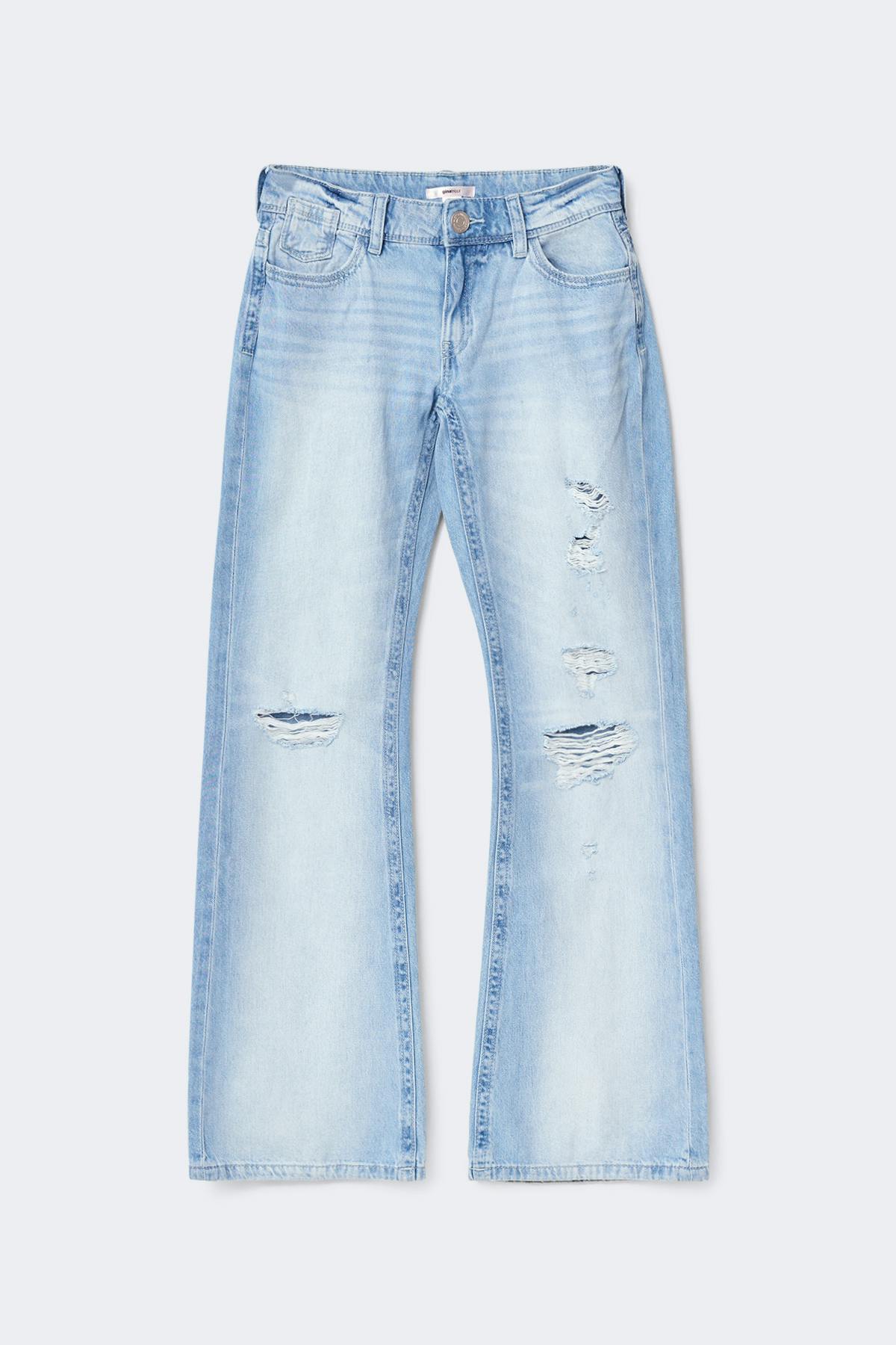 Low waist loose bootcut jeans