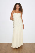 Embroidery dropped waist dress