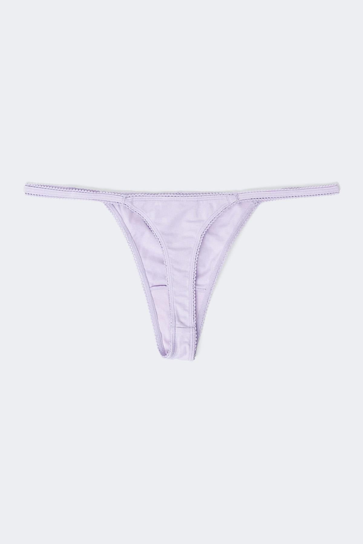 3-pack cotton picot thong