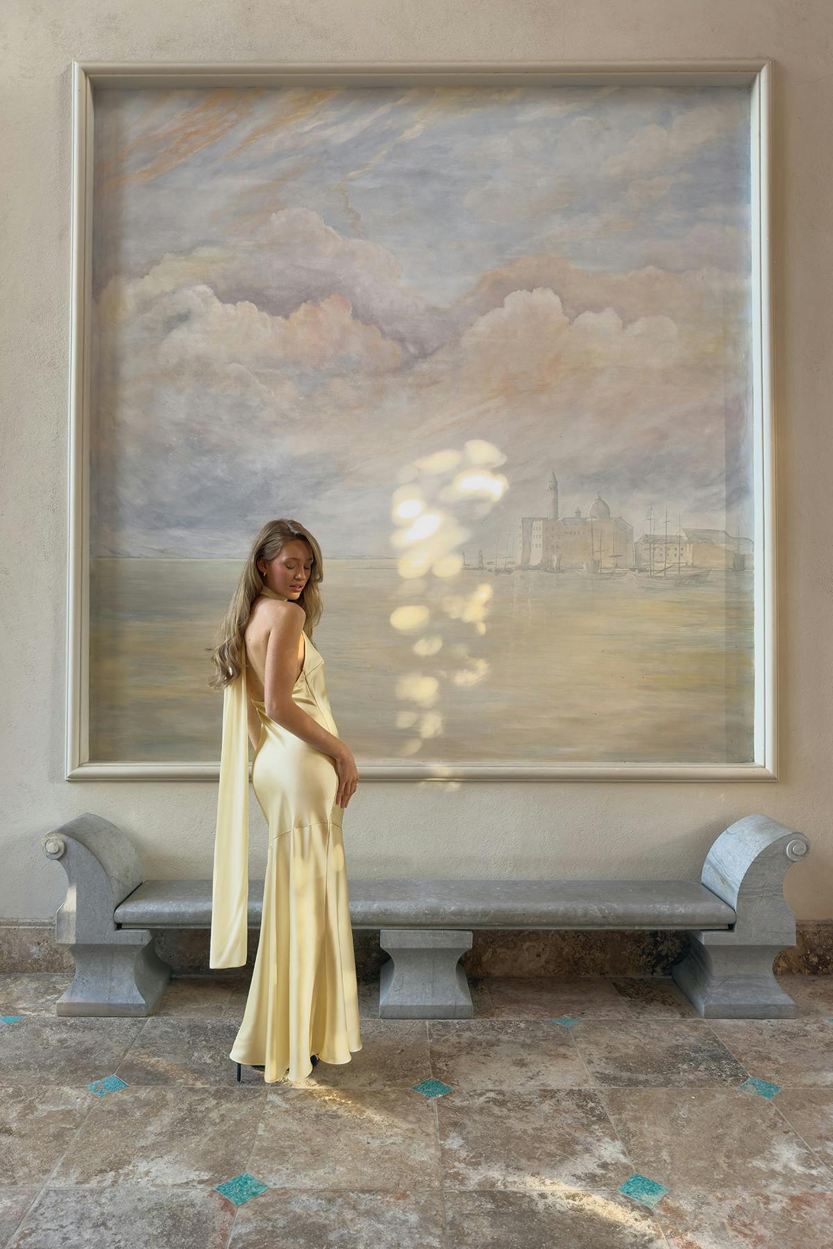 Shawl maxi dress