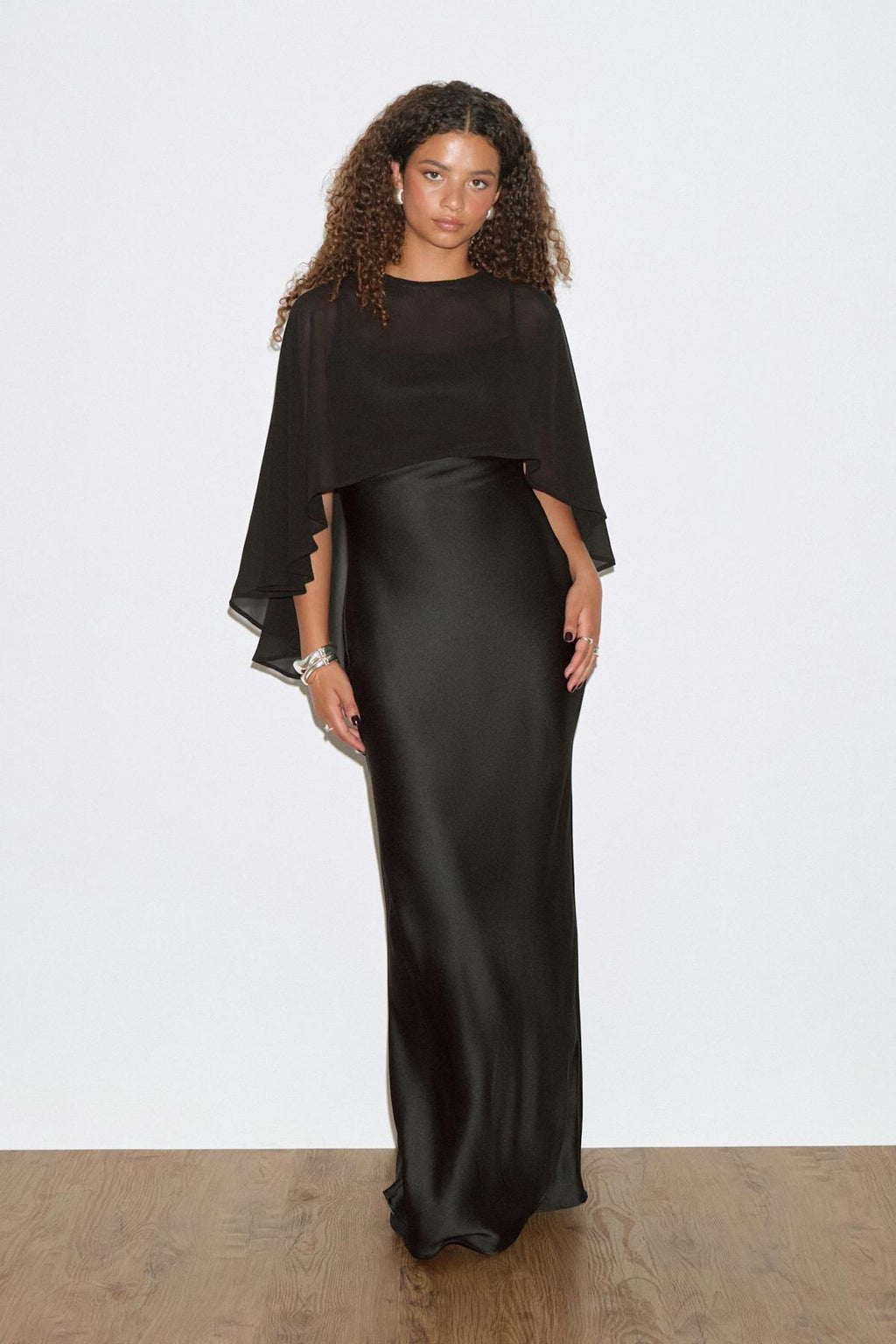 Cape maxi dress