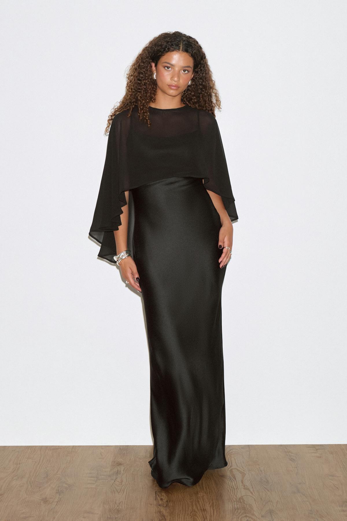 Cape maxi dress