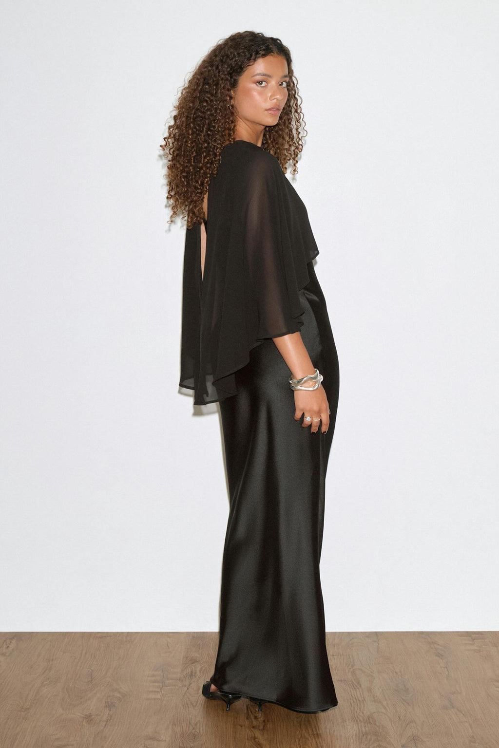 Cape maxi dress