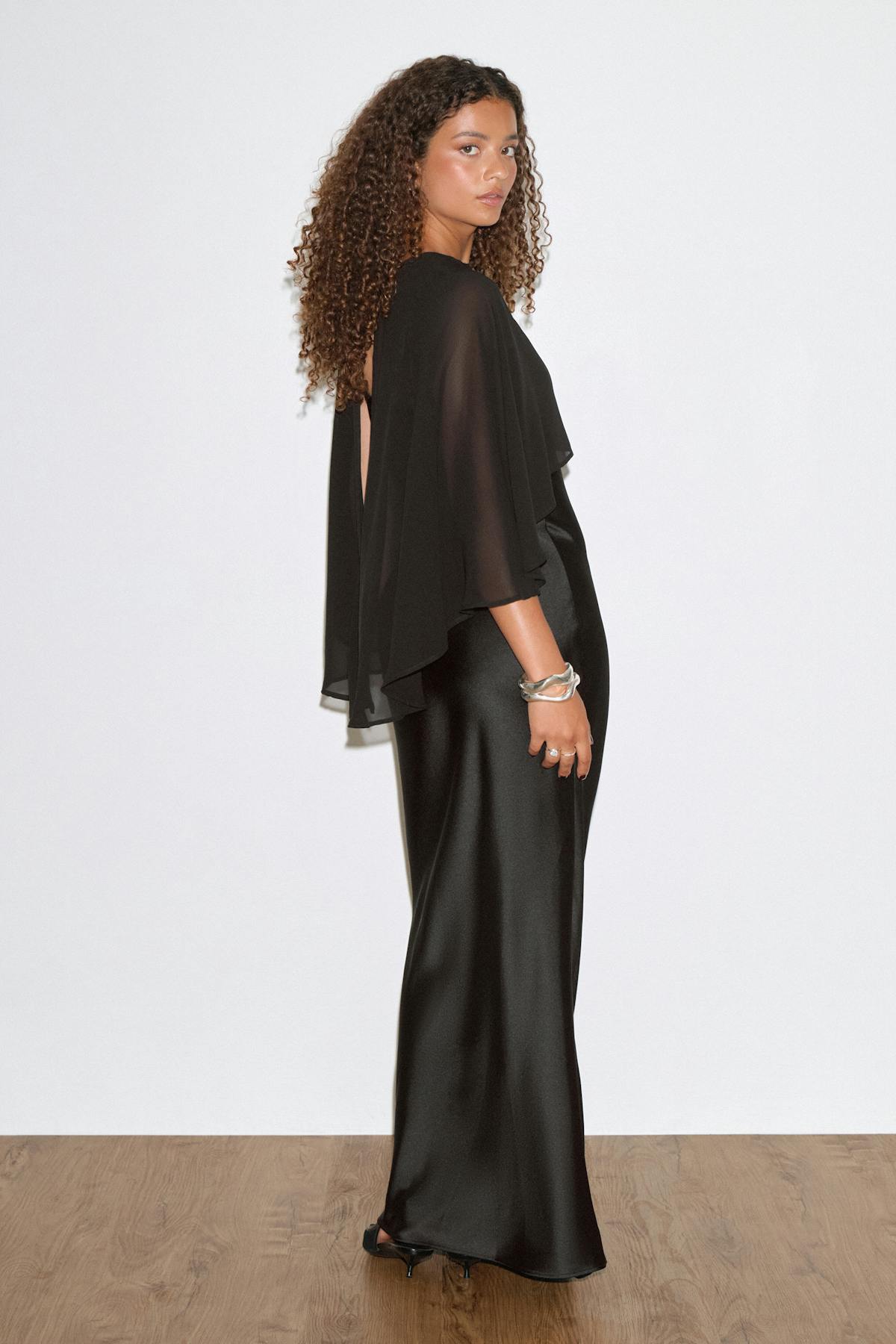 Cape maxi dress