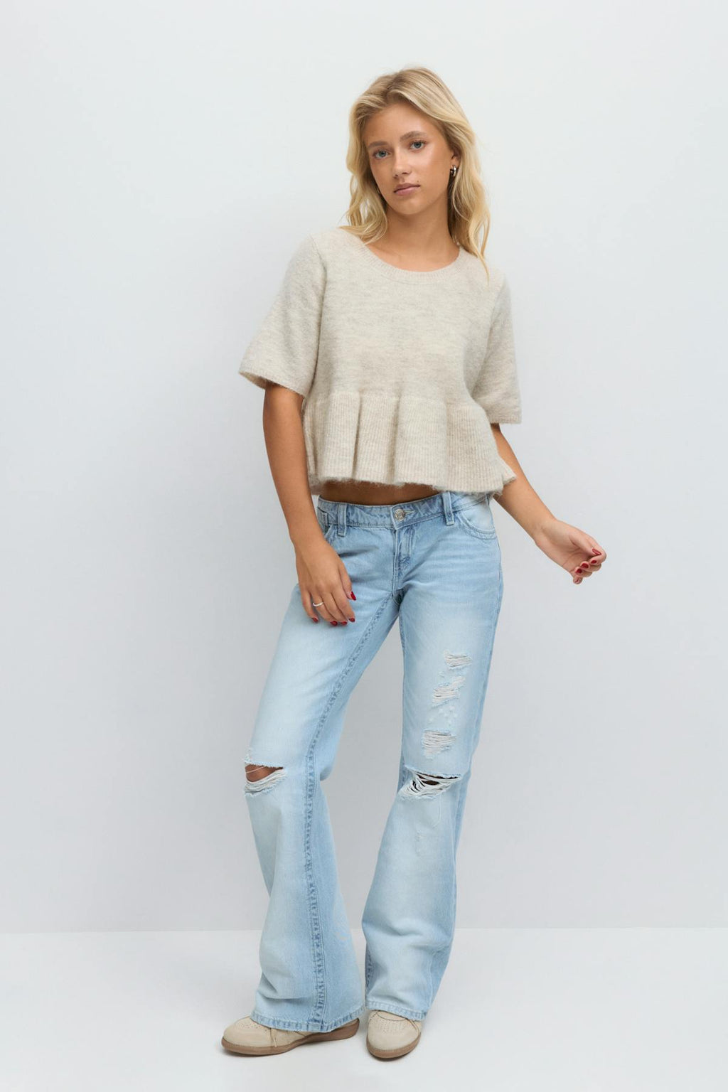 14+ knitted peplum top