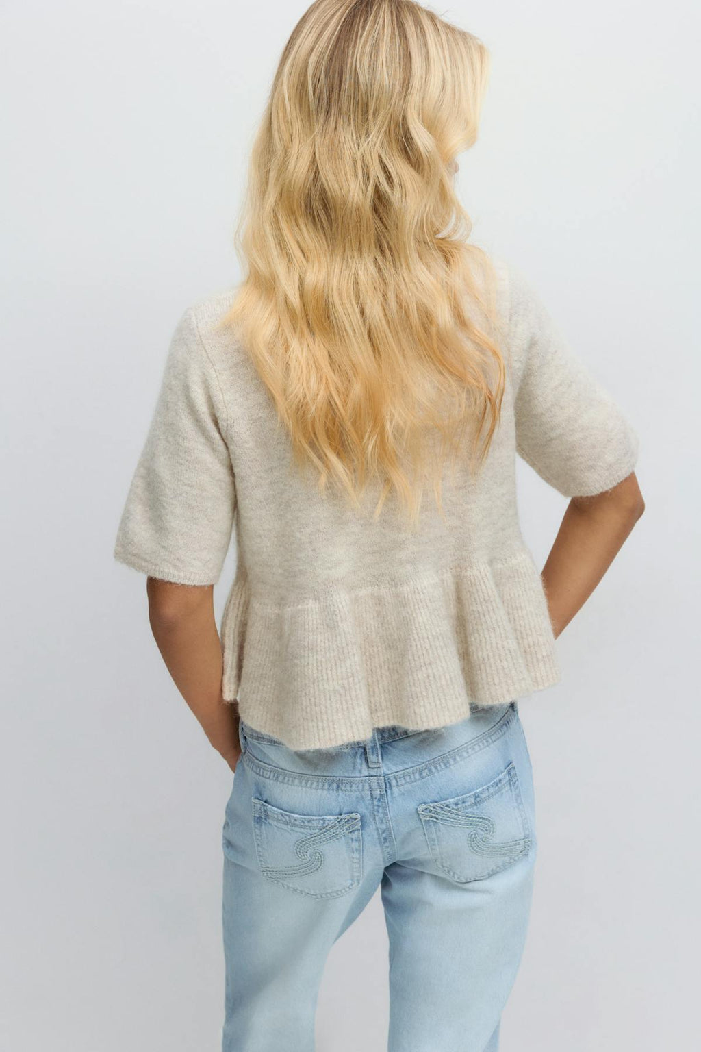 14+ knitted peplum top