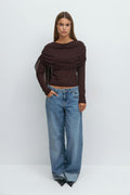 Long sleeve shawl top