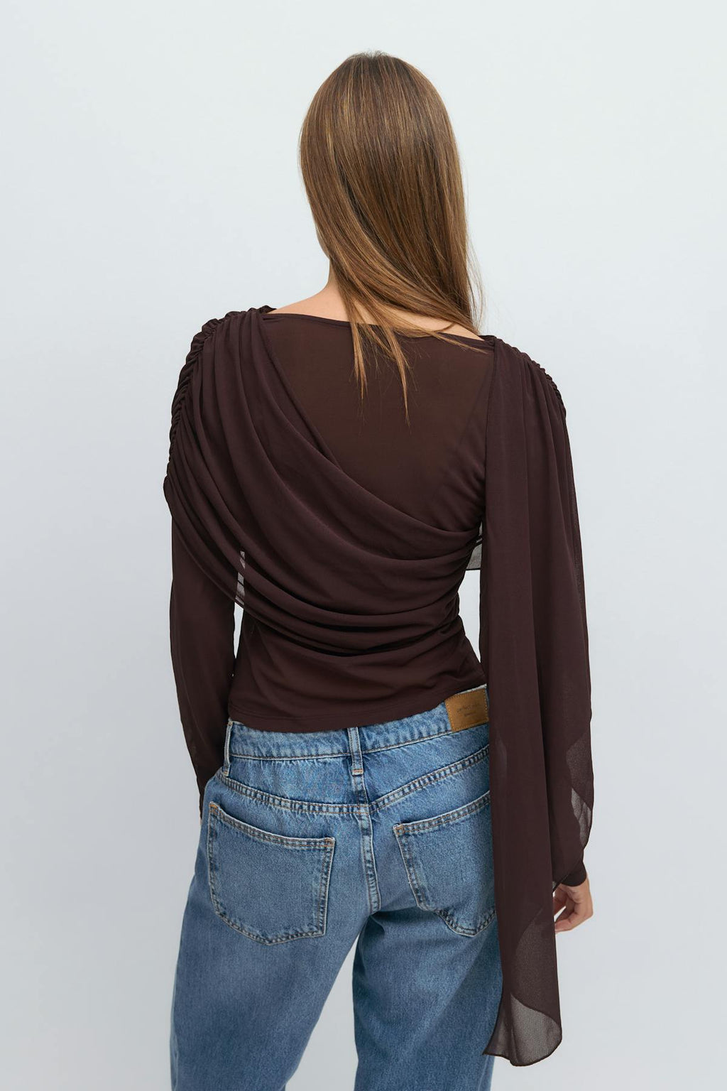 Long sleeve shawl top
