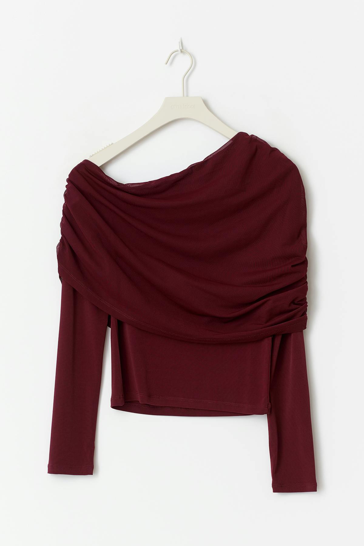 Off shoulder mesh top
