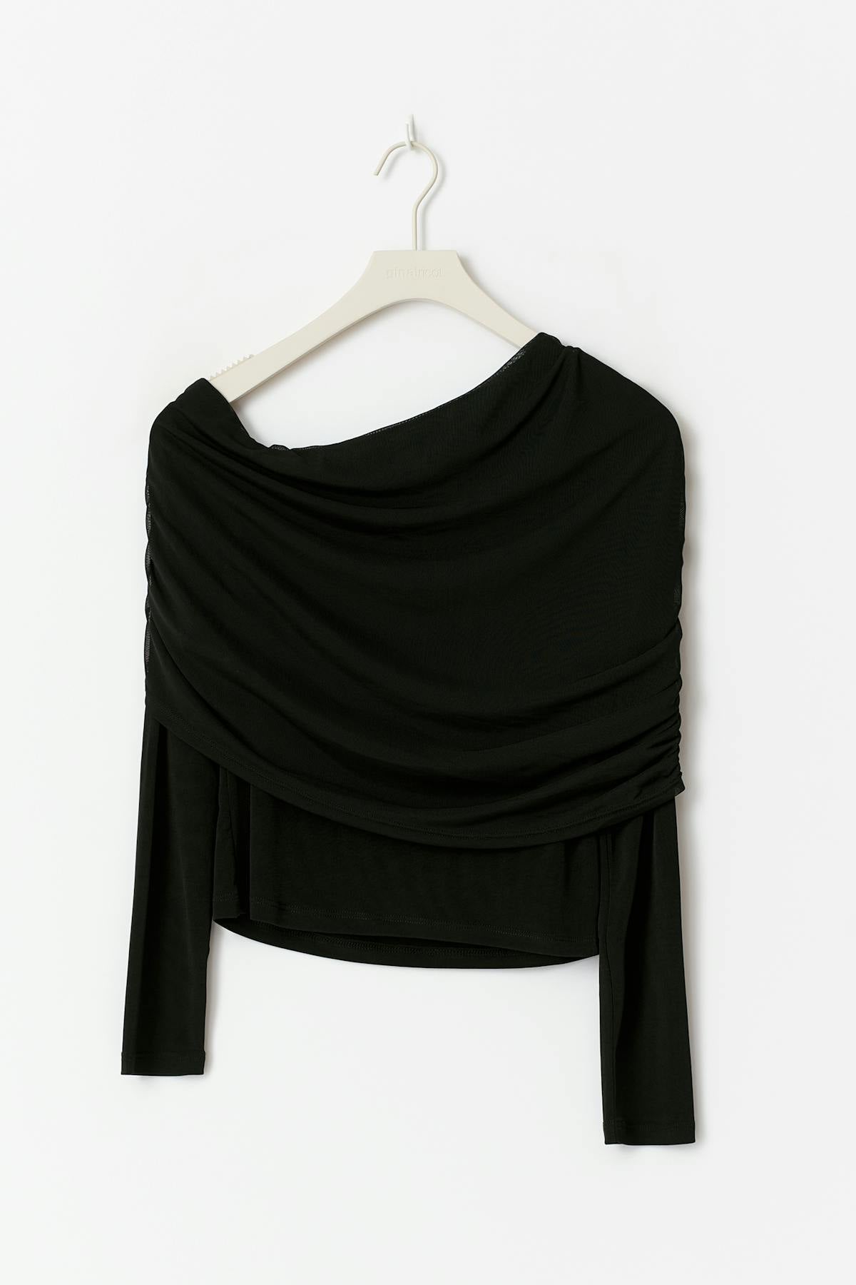 Off shoulder mesh top