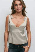 14+ satin tie top
