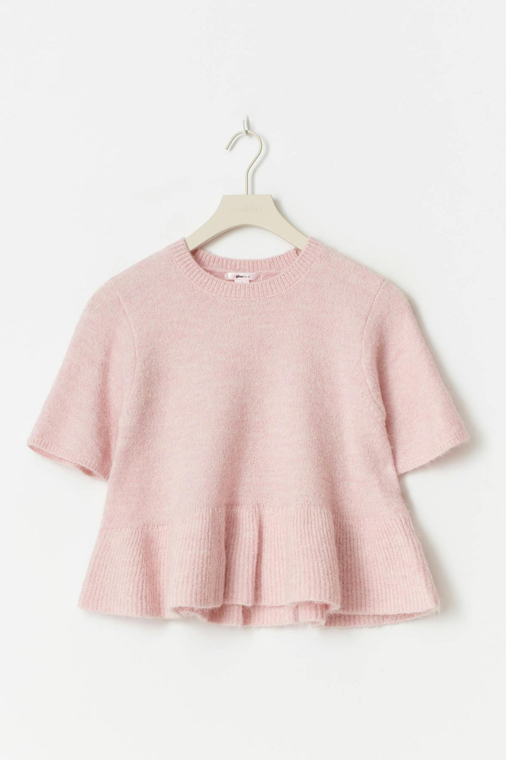Y knitted peplum top