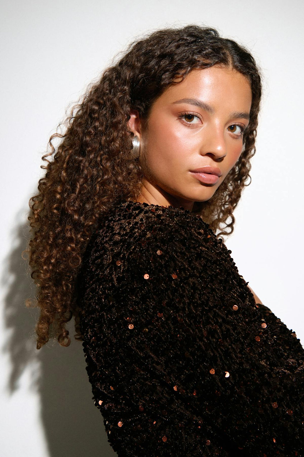 Shaped sequin top