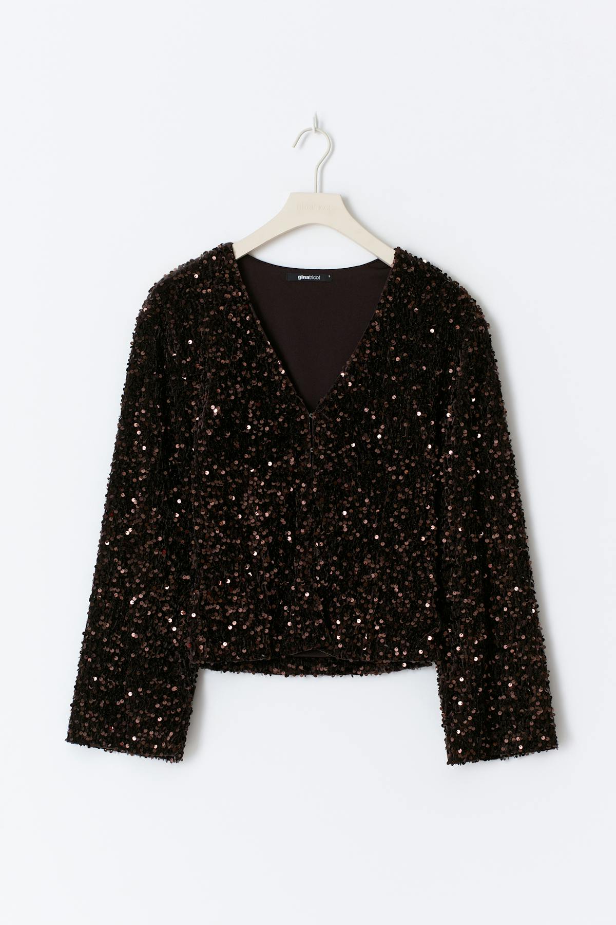 Shaped sequin top