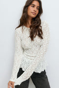 Lace peplum top