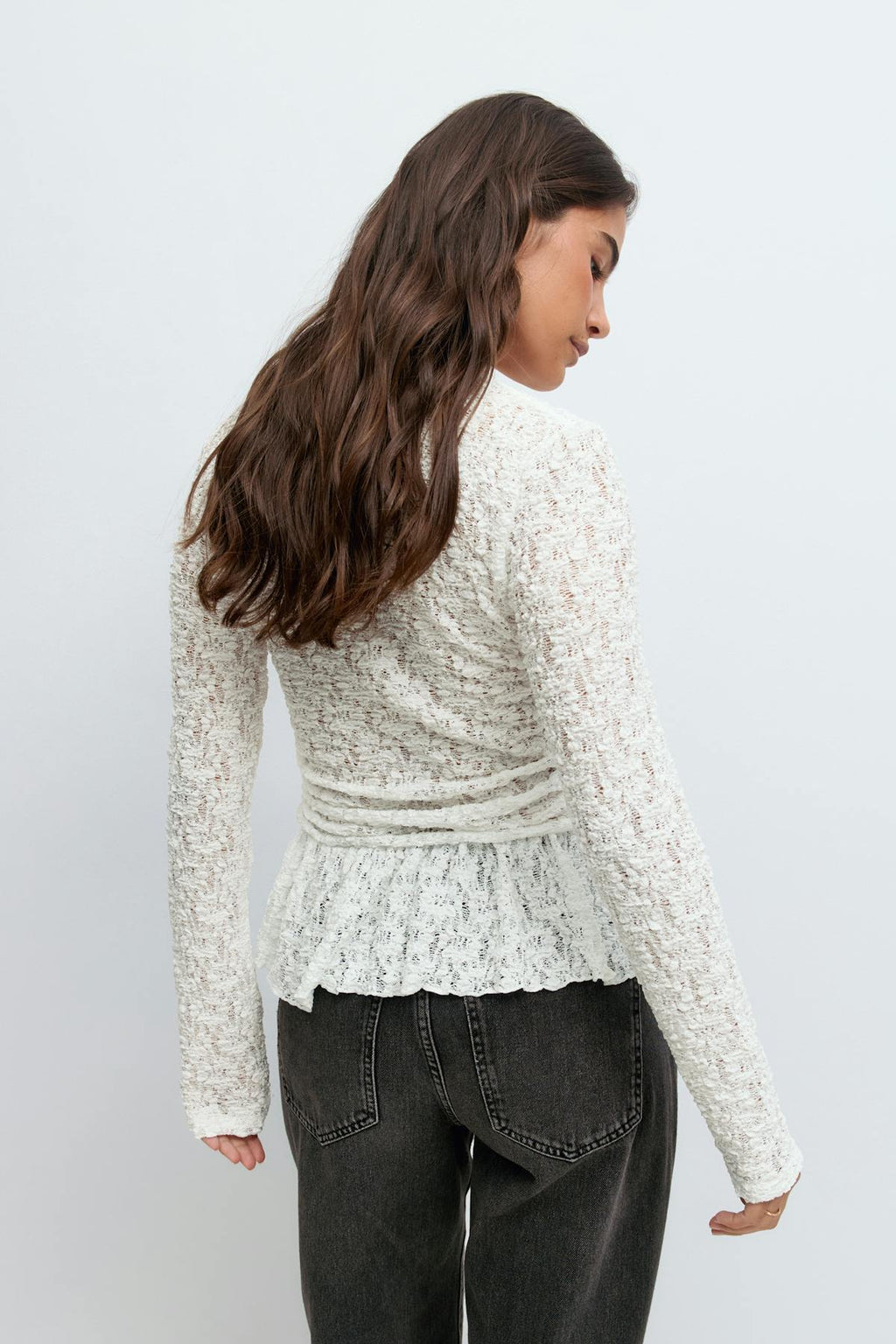 Lace peplum top