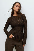 Lace peplum top