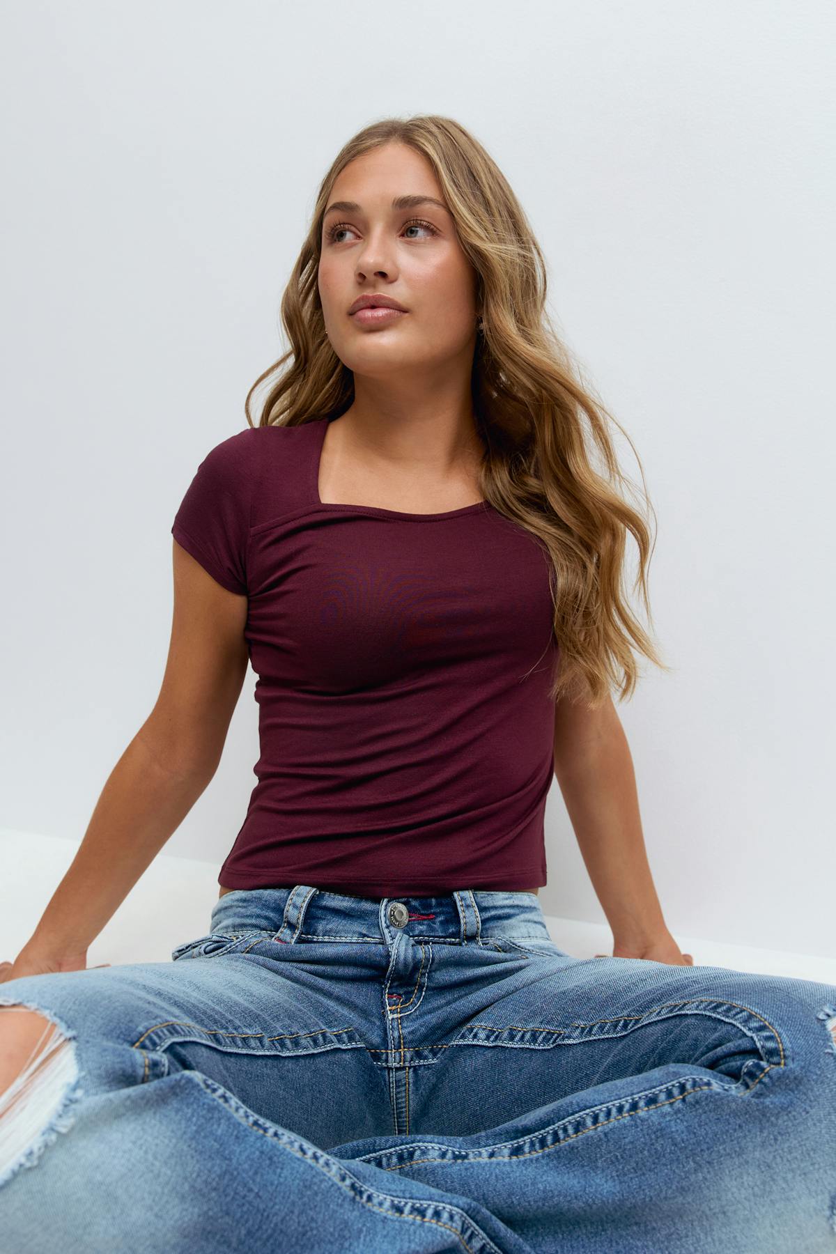 Y scandi short sleeve top