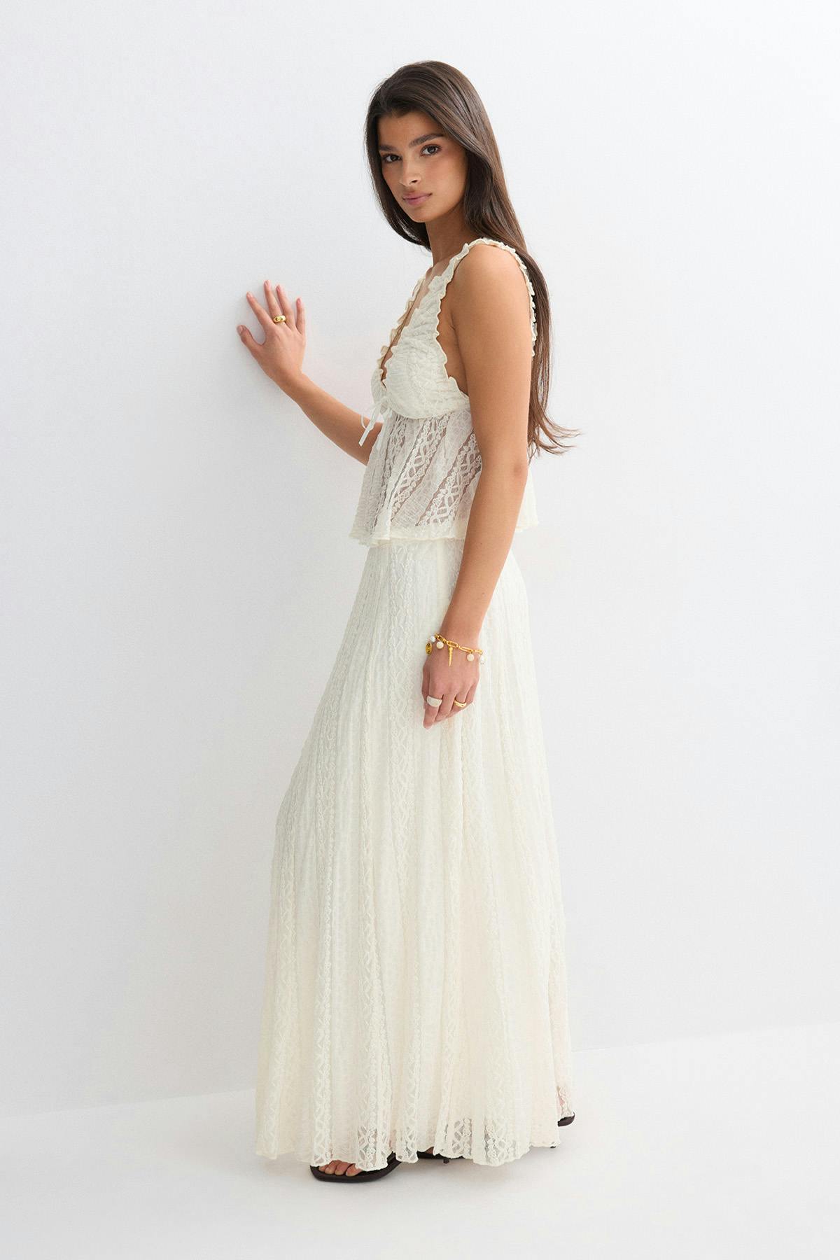Lace maxi skirt