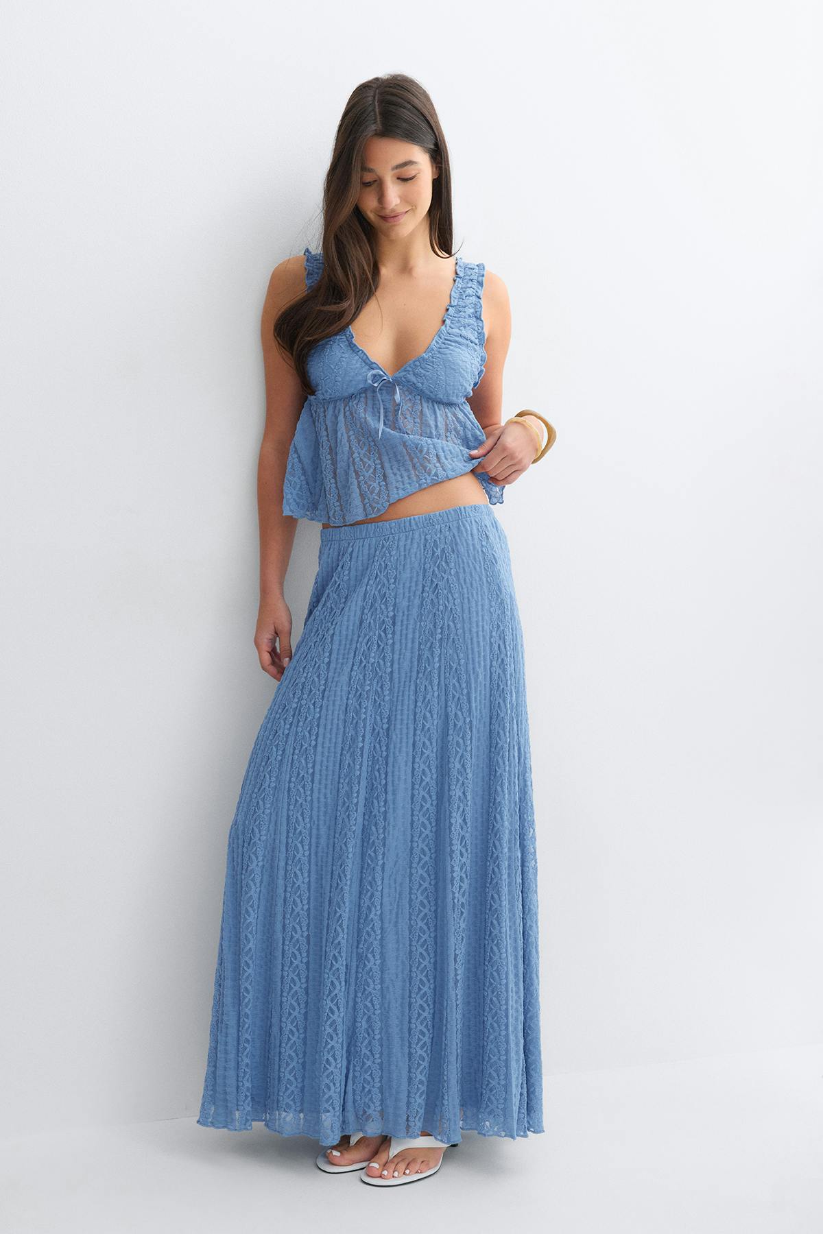 Lace maxi skirt