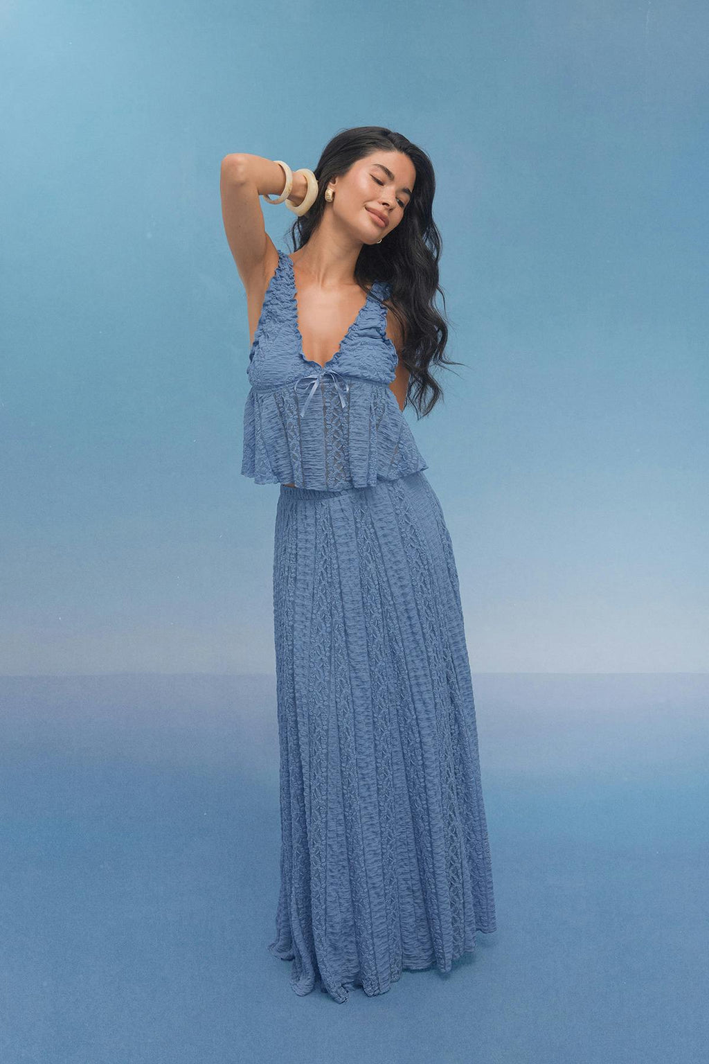 Lace maxi skirt